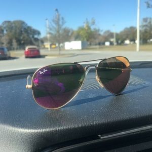pink flash rayban aviators